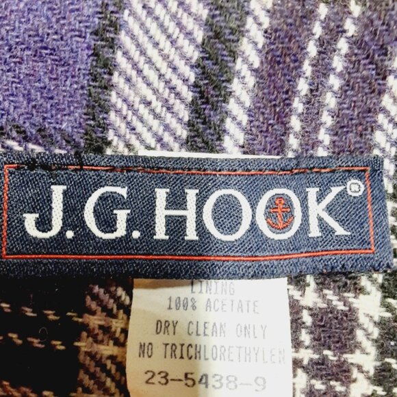 VINTAGE J.G. Hook Flannel Plaid Wool Blend Pencil Skirt Size 4 - Picture 5 of 6